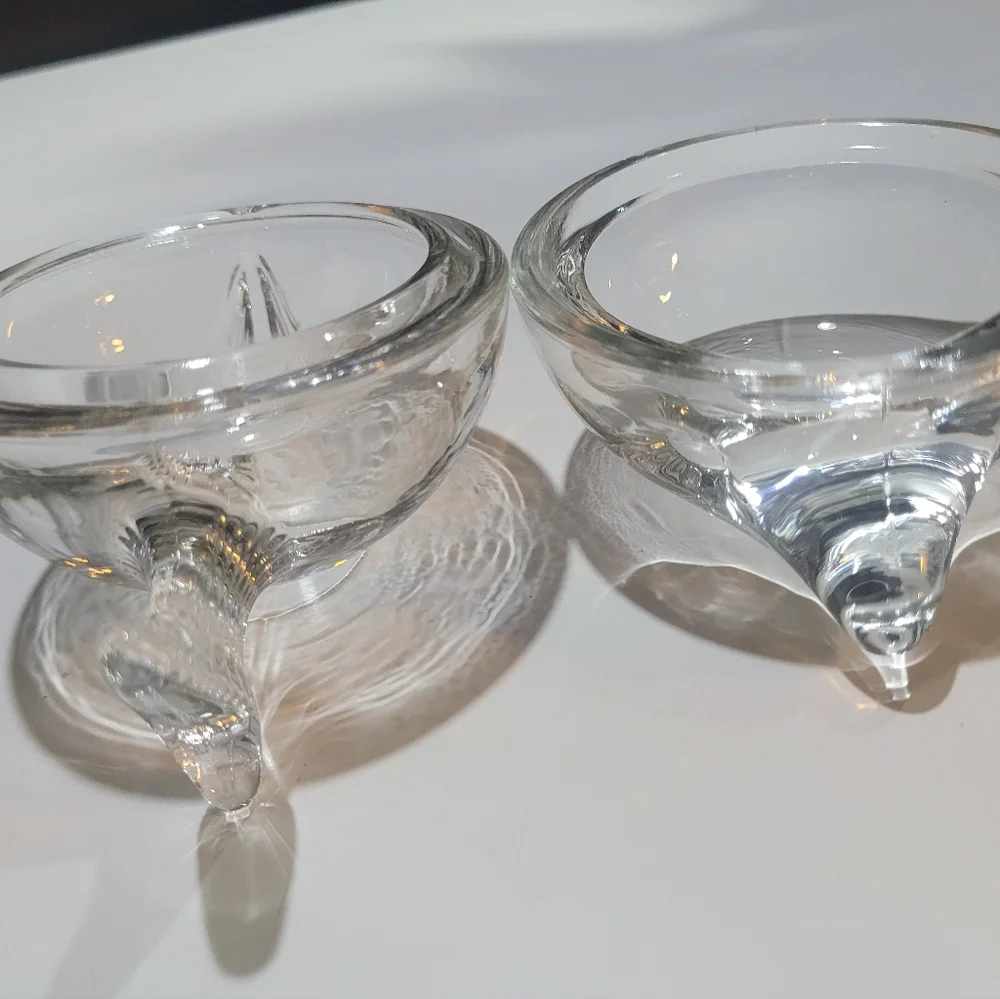 Anchor Hocking Vintage Clear Glass Blow Fish Trinket Bowl